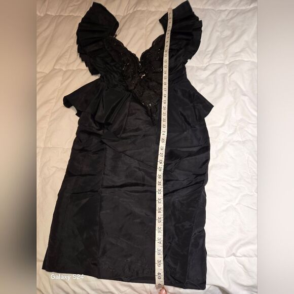 Vintage 80s Climax David Howard Karen Okada Black Sequin Prom Formal Dress Gown. - Picture 6 of 17